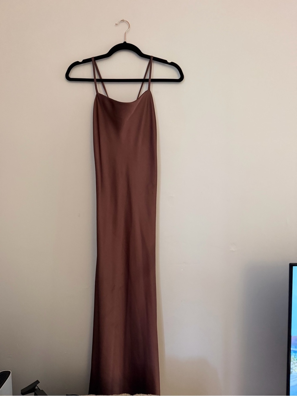 The Latest Scoop | Satin Slip Dress in Brown